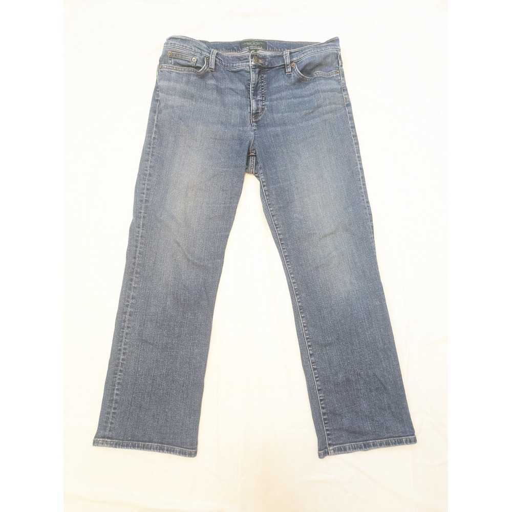 Lauren Jeans Co. Ralph Lauren Women's 14P Blue Bootcut Jeans Cotton Denim